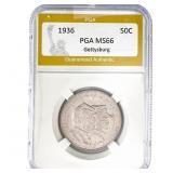1936 Gettysburg Half Dollar PGA MS66