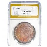 1886 Morgan Silver Dollar PGA MS67 Monster