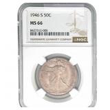 1946-S Walking Liberty Half Dollar NGC MS66