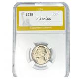 1939 Jefferson Nickel PGA MS66