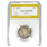 1917 Standing Liberty Quarter PGA AU58 FH Type 1