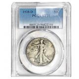 1938-D Walking Liberty Half Dollar PCGS VF25 Key