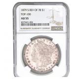 1879-S Morgan Silver Dollar NGC AU55 Rev of 78
