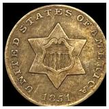 1851 Silver Three-Cent Piece NEARLY UNCIRCULATED