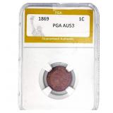 1869 Indian Head Cent PGA AU53