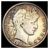 1898 Silver Barber Quarter CHOICE AU