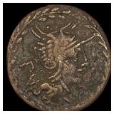 Roman M. Lucilius Rufus 101 BC Bronze Denarius AB