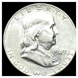 1949-S Silver Half Dollar Franklin CLOSELY UNCIRCU
