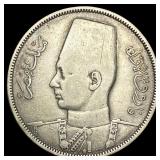 1939 Egypt Silver 10 Piastres UNCIRCULATED