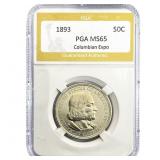 1893 Columbian Expo Half Dollar PGA MS65