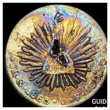 1863 Mexico Silver 1 Peso  NEARLY UNCIRCULATED