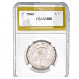 1940 Walking Liberty Half Dollar PGA MS66