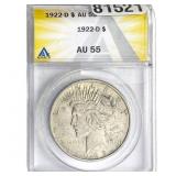 1922-D Silver Peace Dollar ANACS AU55