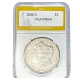 1886-S Morgan Silver Dollar PGA MS64+