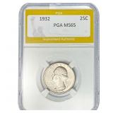 1932 Washington Silver Quarter PGA MS65