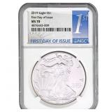 2019 Silver Eagle NGC MS70 First Day of Issue