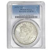 1878 7TF Morgan Silver Dollar PCGS MS64 Rev of 187