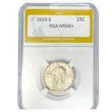 1920-S Standing Liberty Quarter PGA MS66+