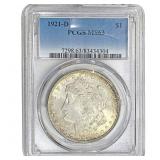 1921-D Morgan Silver Dollar PCGS MS63