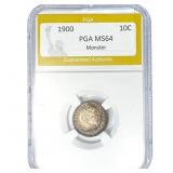 1900 Barber Dime PGA MS64 Monster