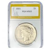 1921 Silver Peace Dollar PGA MS63