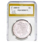 1904-O Morgan Silver Dollar PGA MS66 PL