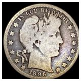 1896-S Silver Barber Half Dollar NICELY CIRCULATED