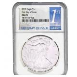 2019 Silver Eagle NGC MS70 First Day of Issue
