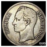 Venezuela 1 SIlver Bolivar 1935 CLOSELY UNCIRCULA