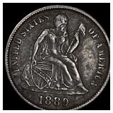 1889 Seated Liberty Dime NEARLY UNCIRCULATED