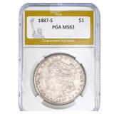 1887-S Morgan Silver Dollar PGA MS63
