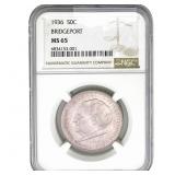 1936 Bridgeport Half Dollar NGC MS65