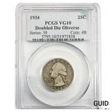1934 Washington Silver Quarter PCGS VG10