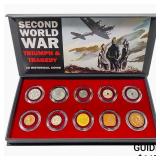 WWII: Triumph & Tragedy 10 Historical Coins