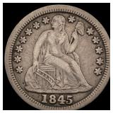 1845 Seated Liberty Dime NEARLY UNCIRCULATED