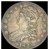 1825 Capped Bust Half Dollar NEARLY UNCIRCULATED