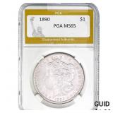 1890 Morgan Silver Dollar PGA MS65