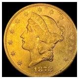 1878 Liberty Head $20 Gold Double Eagle CHOICE BU