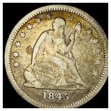 1845 Seated Liberty Quarter LIGHTLY CIRCULATED