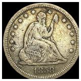1858 Silver Seated Liberty Quarter LIGHTLY  CIRCU