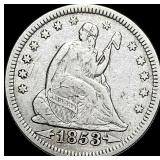 1853 Arrows/Rays Seated Liberty Quarter  LIGHTLY