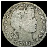 1913 Barber Half Dollar NICELY CIRCULATED