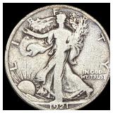1921-S Silver Walking Liberty Half Dollar NICELY C