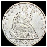 1854 Arrows Seated Liberty Half Dollar ABOUT UNCIR