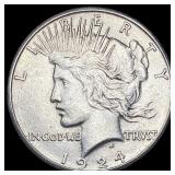 1924-S Silver Peace Dollar CHOICE AU