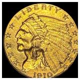 1910 Indian Head $2.5 Gold Quarter Eagle HIGH GRAD