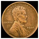 1914-S Lincoln Wheat Cent CHOICE AU