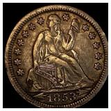 1853 Arrows Seated Liberty Dime NEARLY UNCIRCULATE