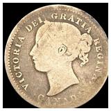 1872-H Silver 10 Cents Canada NICELY CIRCULATED