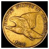 1858 Copper-Nickel Flying Eagle Cent ABOUT UNCIRCU